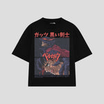 Playera streetwear premium de anime y gaming ExtraLife MX, corte oversized drop shoulder ligero y fresco en color Deep Black y Off-White, moda urbana mexicana de culto.