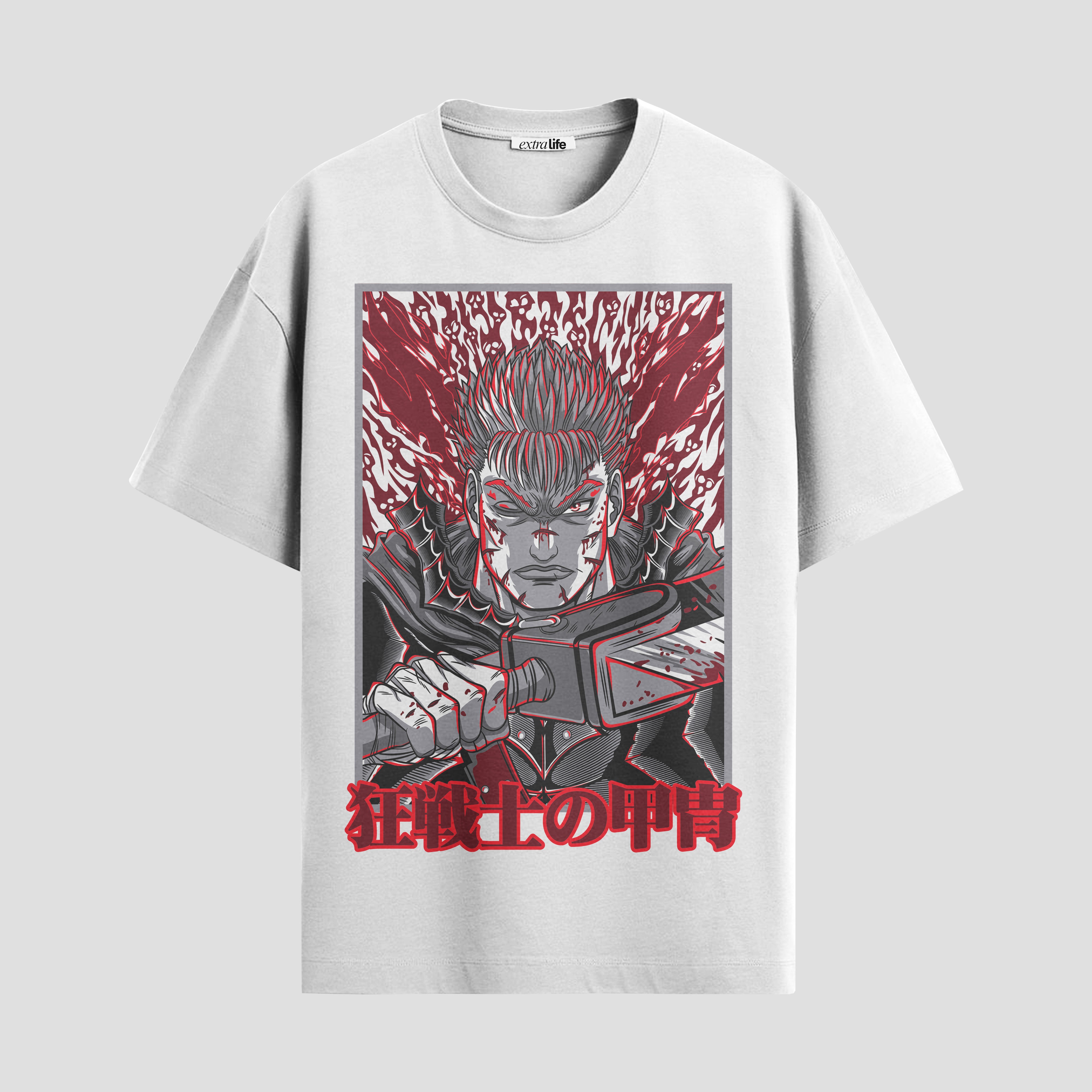 Playera urbana de anime y gaming ExtraLife MX, corte Standard Fit unisex ligero y transpirable en color Deep Black y Pure White, ropa de uso diario para gym y casual.