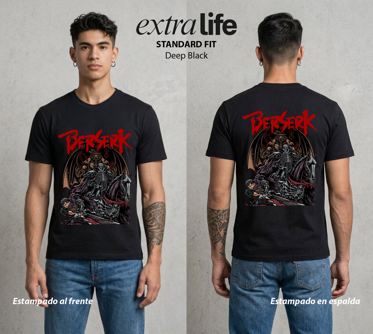 La Marca del Sacrificio | La Marca del Destino #00203 - Playera Classic Premium | Deep Black - Foto en modelo