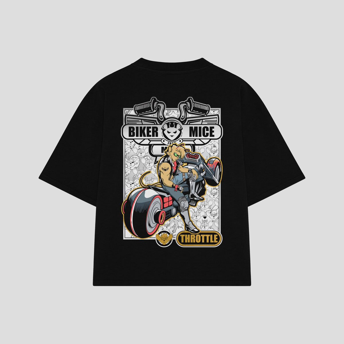 Playera streetwear premium de anime y gaming ExtraLife MX, corte oversized drop shoulder ligero y fresco en color Deep Black y Off-White, moda urbana mexicana de culto.