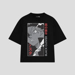 Playera streetwear premium de anime y gaming ExtraLife MX, corte oversized drop shoulder ligero y fresco en color Deep Black y Off-White, moda urbana mexicana de culto.