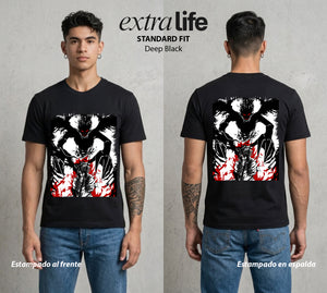El Trebol Magico | Black Clover Asta #00219 - Playera Standard Fit | Deep Black - Foto en modelo