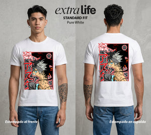 El Trebol Magico | Black Clover Asta #00222 - Playera Standard Fit | Pure White - Foto en modelo