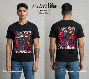 El Trebol Magico | Black Clover Asta #00226 - Playera Standard Fit | Deep Black - Foto en modelo