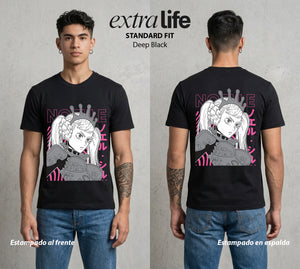 El Trebol Magico | Black Clover Noelle #00243 - Playera Standard Fit | Deep Black - Foto en modelo