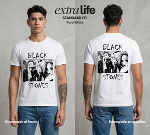 Dos Destinos Un Nombre | Black Stones #00246 - Playera Standard Fit | Pure White - Foto en modelo