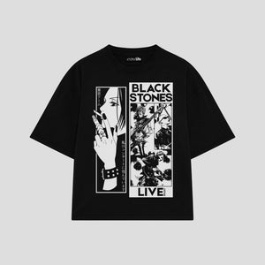 Playera streetwear premium de anime y gaming ExtraLife MX, corte oversized drop shoulder ligero y fresco en color Deep Black y Off-White, moda urbana mexicana de culto.