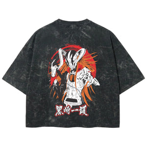 Playera streetwear premium de anime y gaming ExtraLife MX, corte boxy deluxe mineral wash heavyweight en color Acid Wash, moda urbana mexicana de culto.