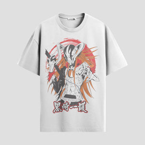 Playera urbana de anime y gaming ExtraLife MX, corte Standard Fit unisex ligero y transpirable en color Deep Black y Pure White, ropa de uso diario para gym y casual.