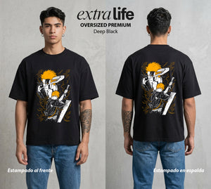 El Mundo de las Almas | El Sustituto del Alma #00258 - Playera Oversized Premium | Deep Black - Foto en modelo