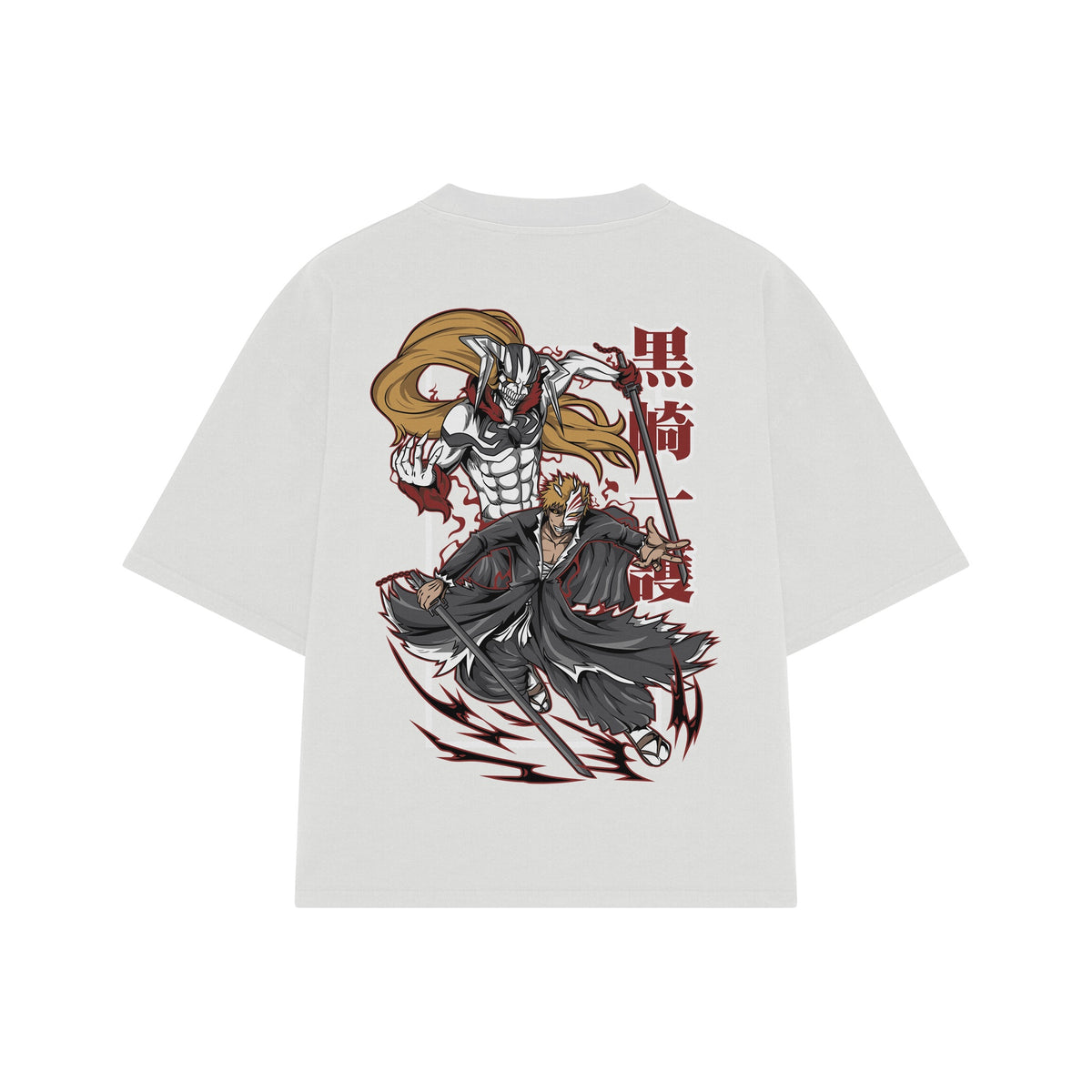 Playera streetwear premium de anime y gaming ExtraLife MX, corte oversized drop shoulder ligero y fresco en color Deep Black y Off-White, moda urbana mexicana de culto.
