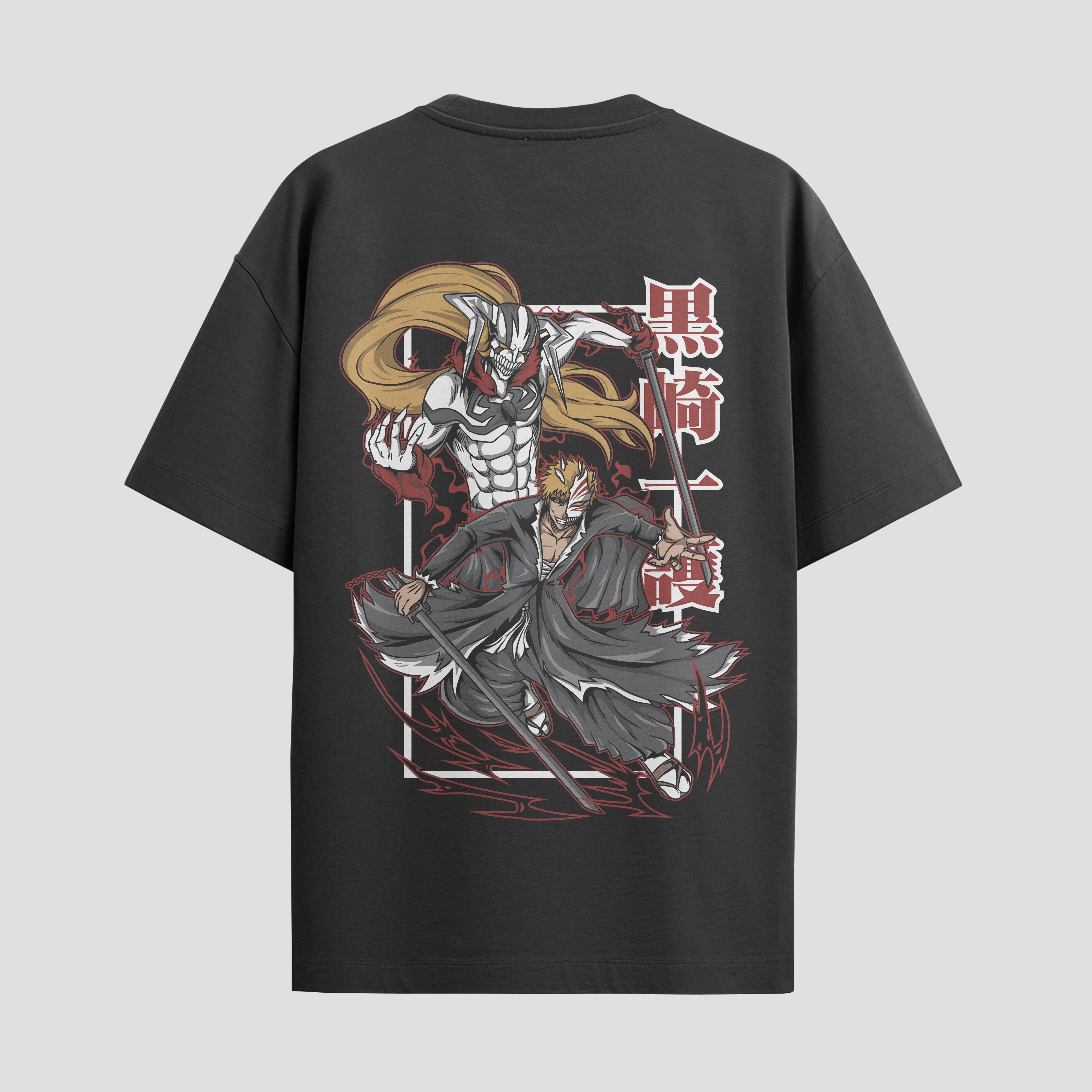 Playera urbana de anime y gaming ExtraLife MX, corte Standard Fit unisex ligero y transpirable en color Deep Black y Pure White, ropa de uso diario para gym y casual.