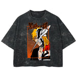 Playera streetwear premium de anime y gaming ExtraLife MX, corte boxy deluxe mineral wash heavyweight en color Acid Wash, moda urbana mexicana de culto.