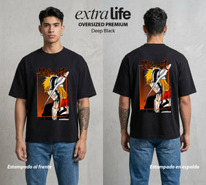El Mundo de las Almas | El Guardian del Alma #00261 - Playera Oversized Premium | Deep Black - Foto en modelo