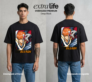 El Mundo de las Almas | Zangetsu del Corazon #00262 - Playera Oversized Premium | Deep Black - Foto en modelo