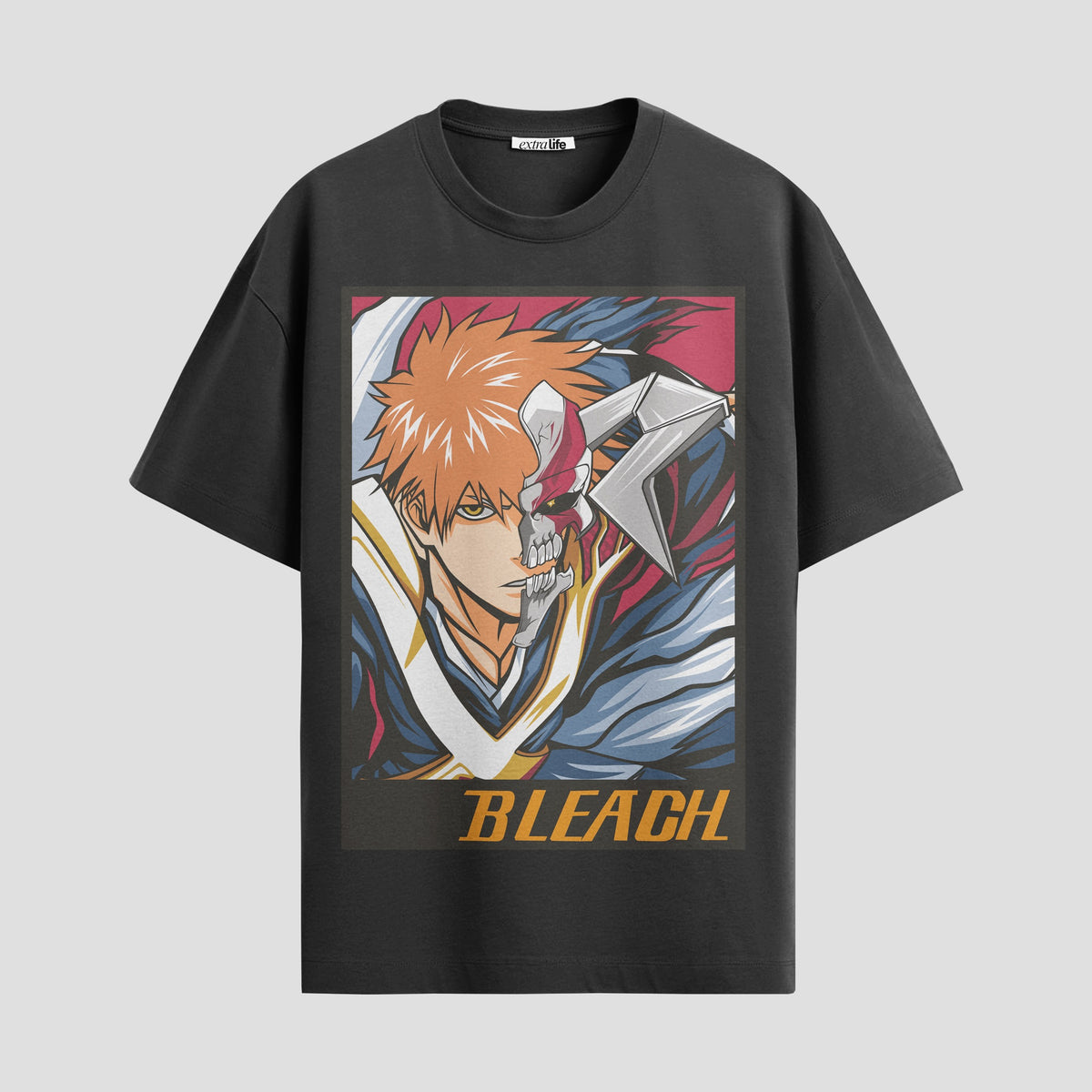 Playera urbana de anime y gaming ExtraLife MX, corte Classic Premium unisex ligero y transpirable en color Deep Black y Pure White, ropa de uso diario para gym y casual.