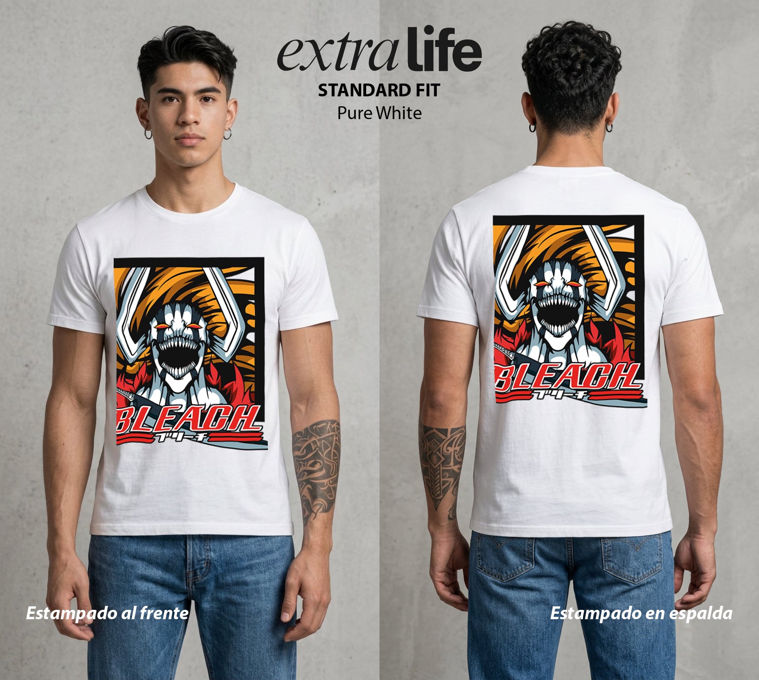 El Mundo de las Almas | El Alma Naranja #00263 - Playera Standard Fit | Pure White - Foto en modelo