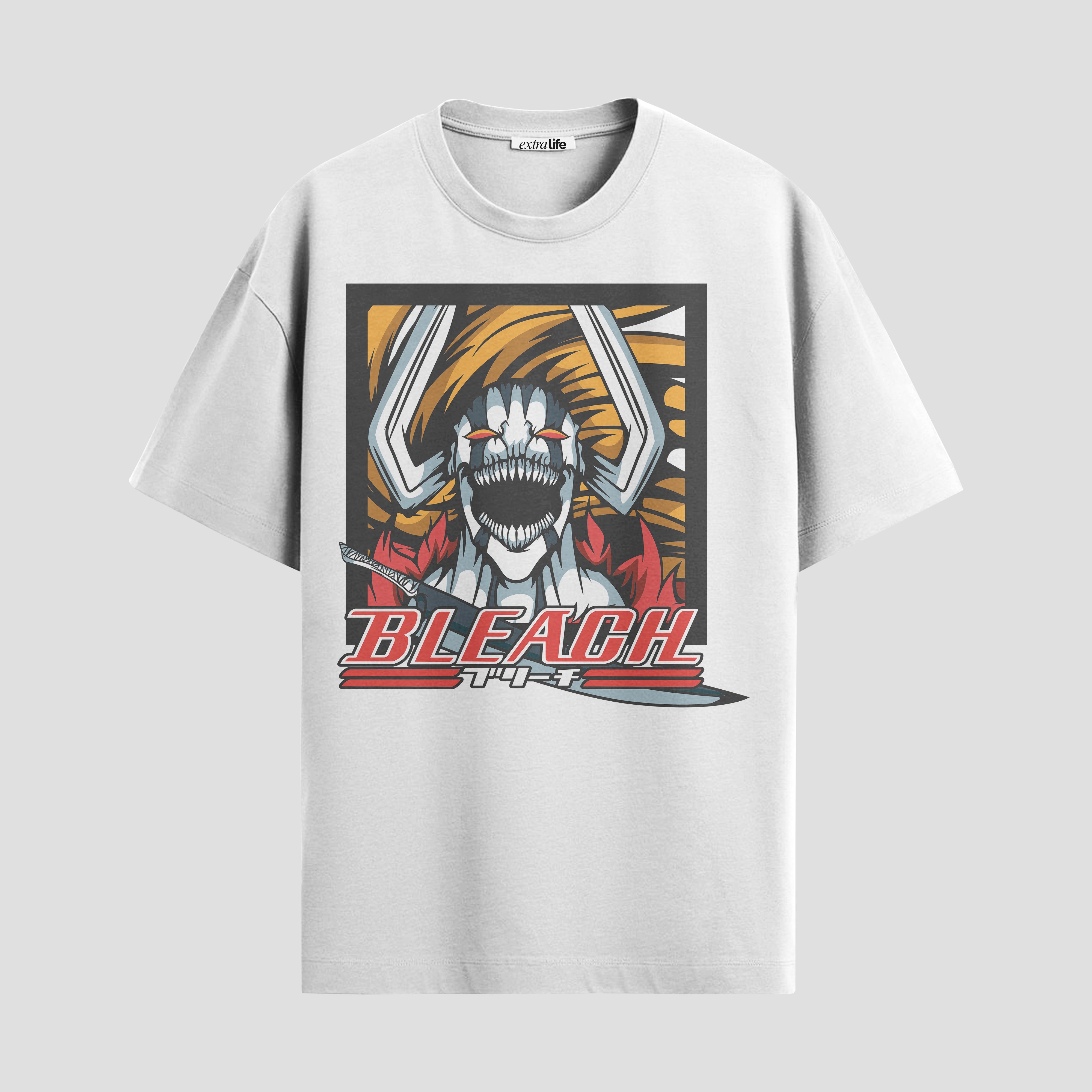 Playera urbana de anime y gaming ExtraLife MX, corte Standard Fit unisex ligero y transpirable en color Deep Black y Pure White, ropa de uso diario para gym y casual.