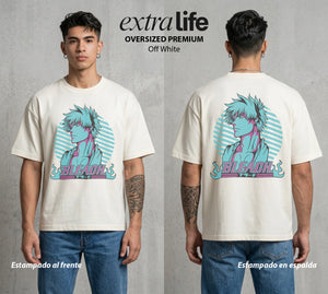El Mundo de las Almas | El Kurosaki del Poder #00264 - Playera Oversized Premium | Off White - Foto en modelo