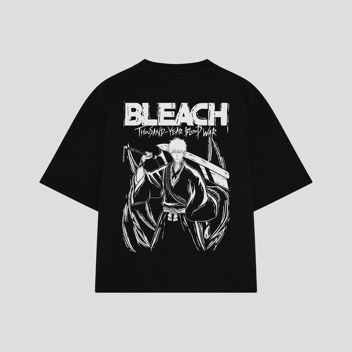 Playera streetwear premium de anime y gaming ExtraLife MX, corte oversized drop shoulder ligero y fresco en color Deep Black y Off-White, moda urbana mexicana de culto.