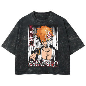 Playera streetwear premium de anime y gaming ExtraLife MX, corte boxy deluxe mineral wash heavyweight en color Acid Wash, moda urbana mexicana de culto.