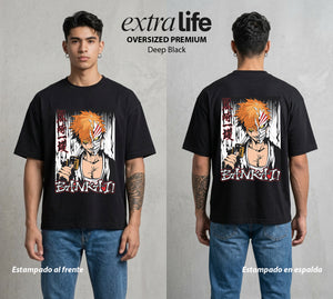 El Mundo de las Almas | El Alma de Fuego #00266 - Playera Oversized Premium | Deep Black - Foto en modelo