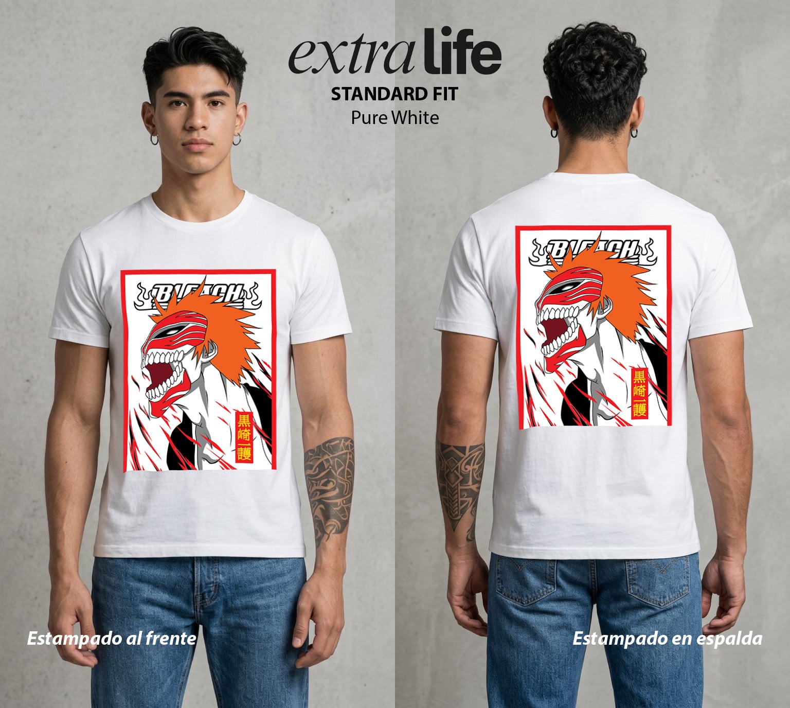 El Mundo de las Almas | La Mitad Oscura y Luminosa #00267 - Playera Standard Fit | Pure White - Foto en modelo