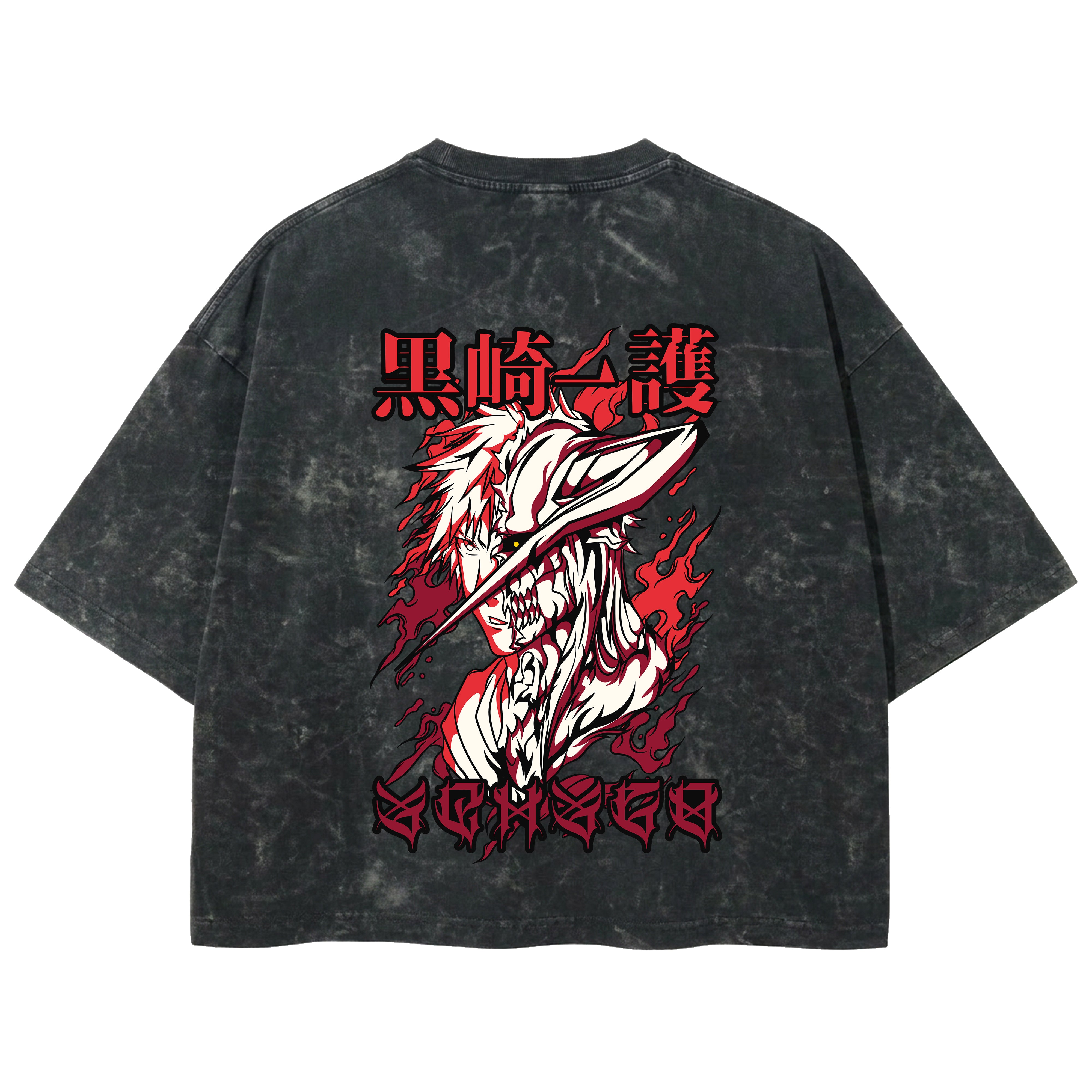 Playera streetwear premium de anime y gaming ExtraLife MX, corte boxy deluxe mineral wash heavyweight en color Acid Wash, moda urbana mexicana de culto.