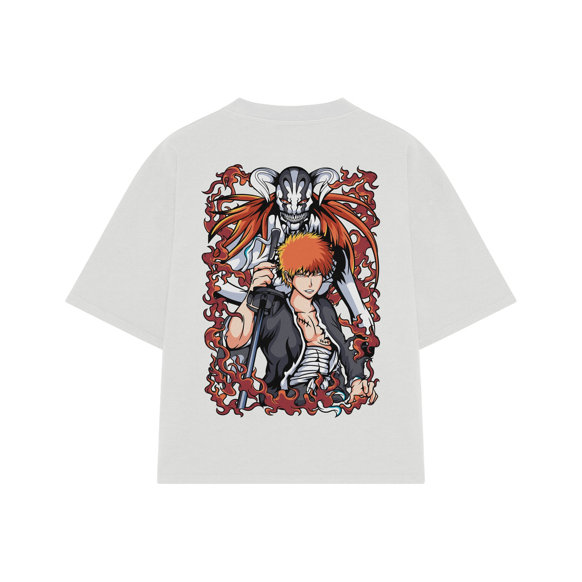 Playera streetwear premium de anime y gaming ExtraLife MX, corte oversized drop shoulder ligero y fresco en color Deep Black y Off-White, moda urbana mexicana de culto.