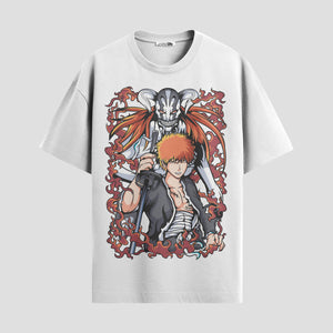 Playera urbana de anime y gaming ExtraLife MX, corte Standard Fit unisex ligero y transpirable en color Deep Black y Pure White, ropa de uso diario para gym y casual.