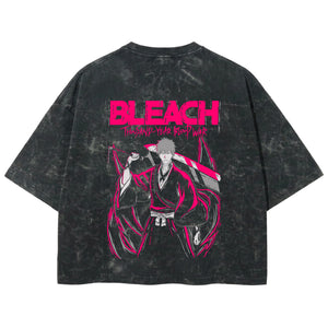 Playera streetwear premium de anime y gaming ExtraLife MX, corte boxy deluxe mineral wash heavyweight en color Acid Wash, moda urbana mexicana de culto.