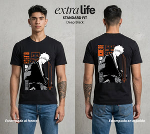 El Mundo de las Almas | El Alma Naranja #00277 - Playera Standard Fit | Deep Black - Foto en modelo