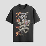 Playera urbana de anime y gaming ExtraLife MX, corte Standard Fit unisex ligero y transpirable en color Deep Black y Pure White, ropa de uso diario para gym y casual.