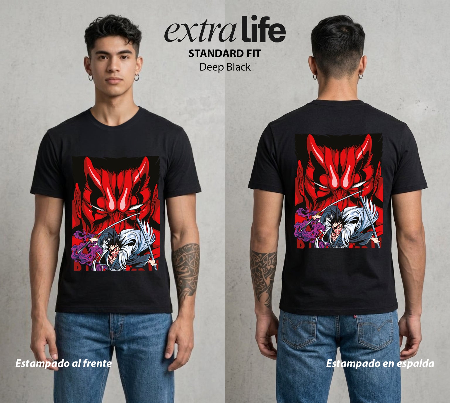 El Mundo de las Almas | El Mas Salvaje #00284 - Playera Standard Fit | Deep Black - Foto en modelo