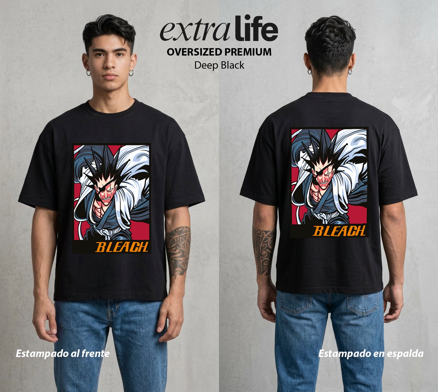 El Mundo de las Almas | El Capitán del Kaos #00286 - Playera Oversized Premium | Deep Black - Foto en modelo