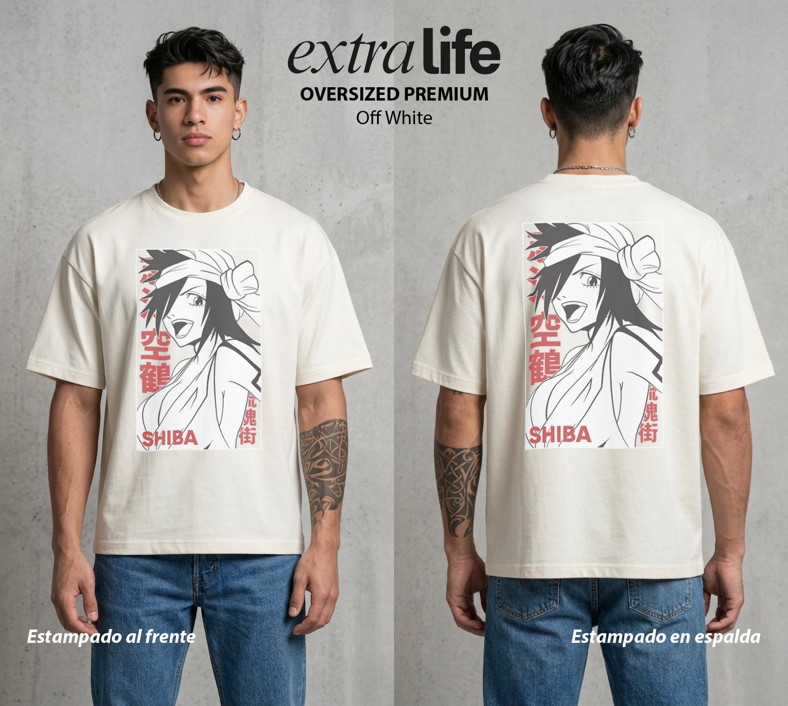 El Mundo de las Almas | Las Almas sin Descanso #00287 - Playera Oversized Premium | Off White - Foto en modelo