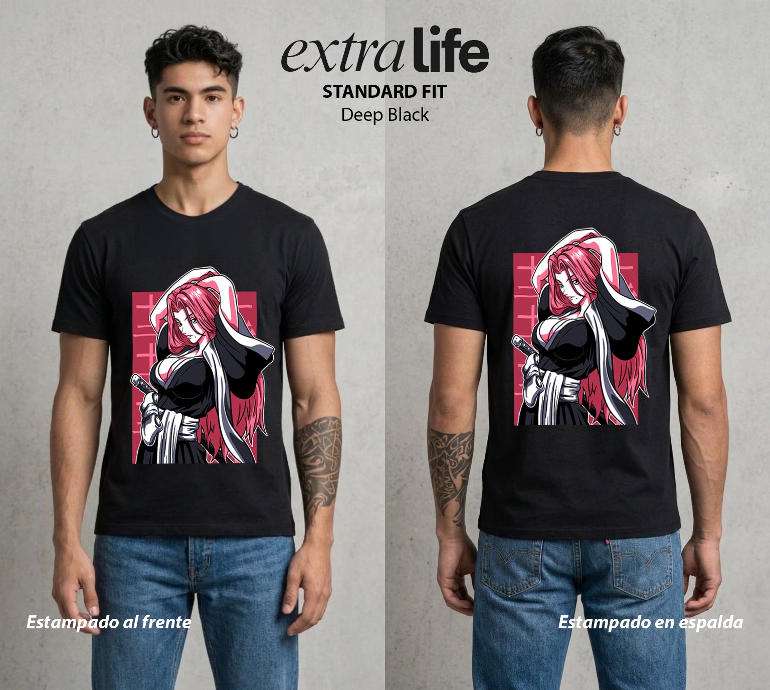 El Mundo de las Almas | El Capitan Adjunto #00290 - Playera Standard Fit | Deep Black - Foto en modelo
