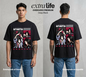 El Mundo de las Almas | Las Almas sin Descanso #00291 - Playera Oversized Premium | Deep Black - Foto en modelo