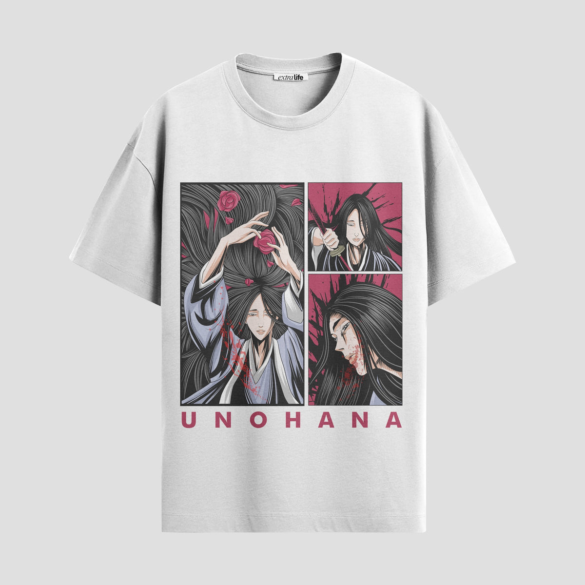 Playera urbana de anime y gaming ExtraLife MX, corte Classic Premium unisex ligero y transpirable en color Deep Black y Pure White, ropa de uso diario para gym y casual.