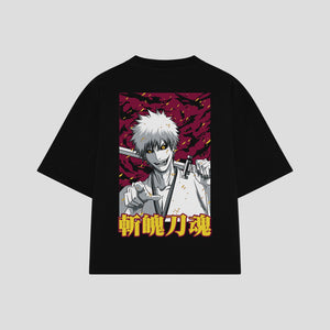 Playera streetwear premium de anime y gaming ExtraLife MX, corte oversized drop shoulder ligero y fresco en color Deep Black y Off-White, moda urbana mexicana de culto.