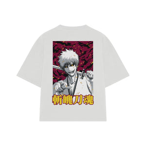 Playera streetwear premium de anime y gaming ExtraLife MX, corte oversized drop shoulder ligero y fresco en color Deep Black y Off-White, moda urbana mexicana de culto.
