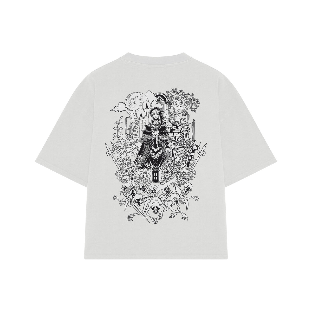 Playera streetwear premium de anime y gaming ExtraLife MX, corte oversized drop shoulder ligero y fresco en color Deep Black y Off-White, moda urbana mexicana de culto.