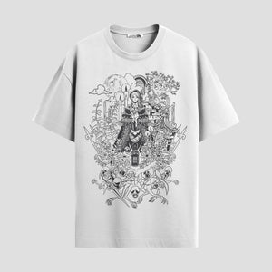 Playera urbana de anime y gaming ExtraLife MX, corte Standard Fit unisex ligero y transpirable en color Deep Black y Pure White, ropa de uso diario para gym y casual.