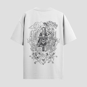 Playera urbana de anime y gaming ExtraLife MX, corte Classic Premium unisex ligero y transpirable en color Deep Black y Pure White, ropa de uso diario para gym y casual.