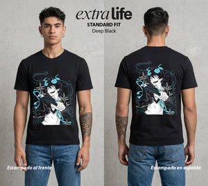El Hijo del Diablo | Blue Exorcist Okumura Rin #00301 - Playera Standard Fit | Deep Black - Foto en modelo