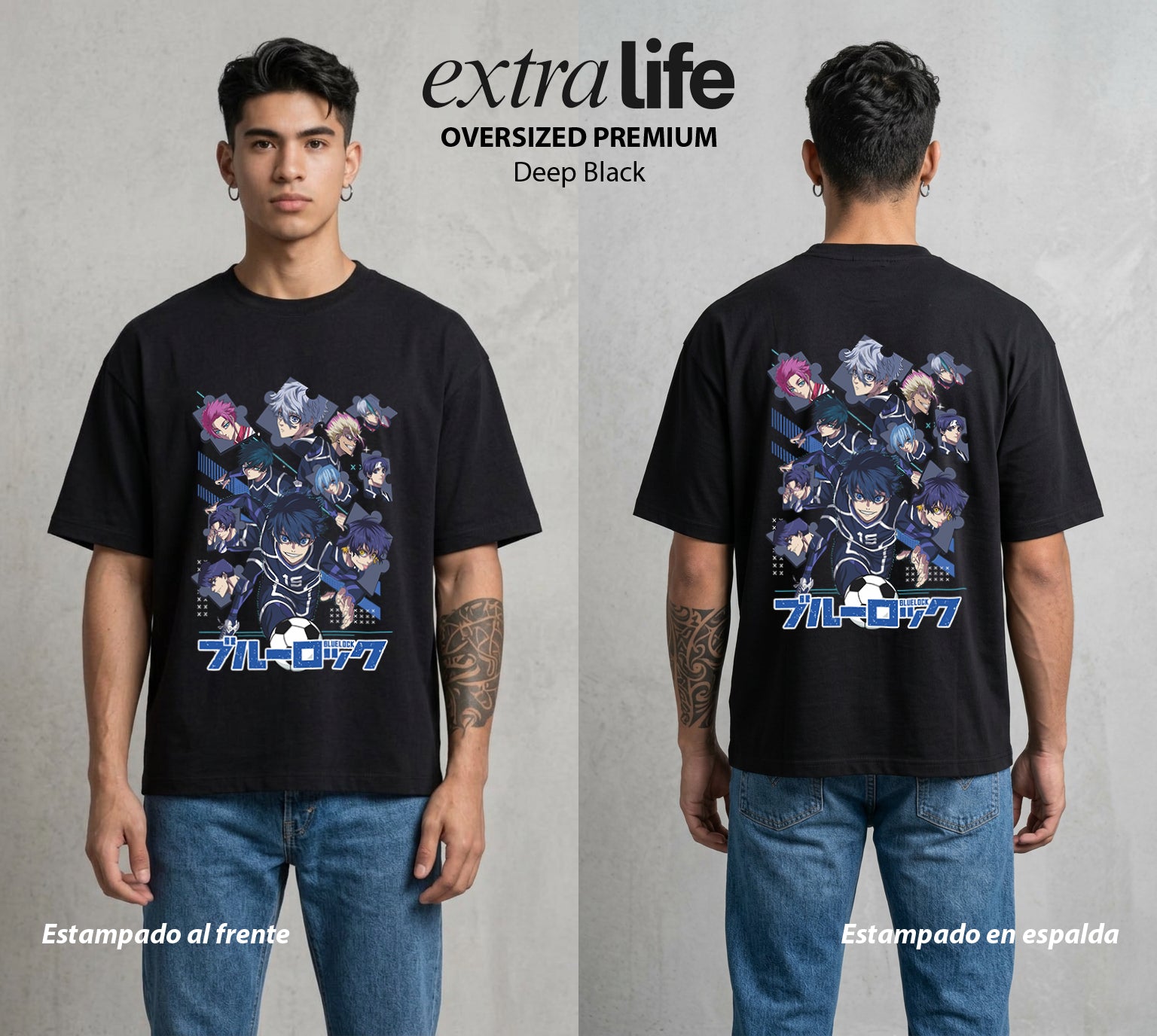 La Prision del Gol | Clase 1-A #00305 - Playera Oversized Premium | Deep Black - Foto en modelo