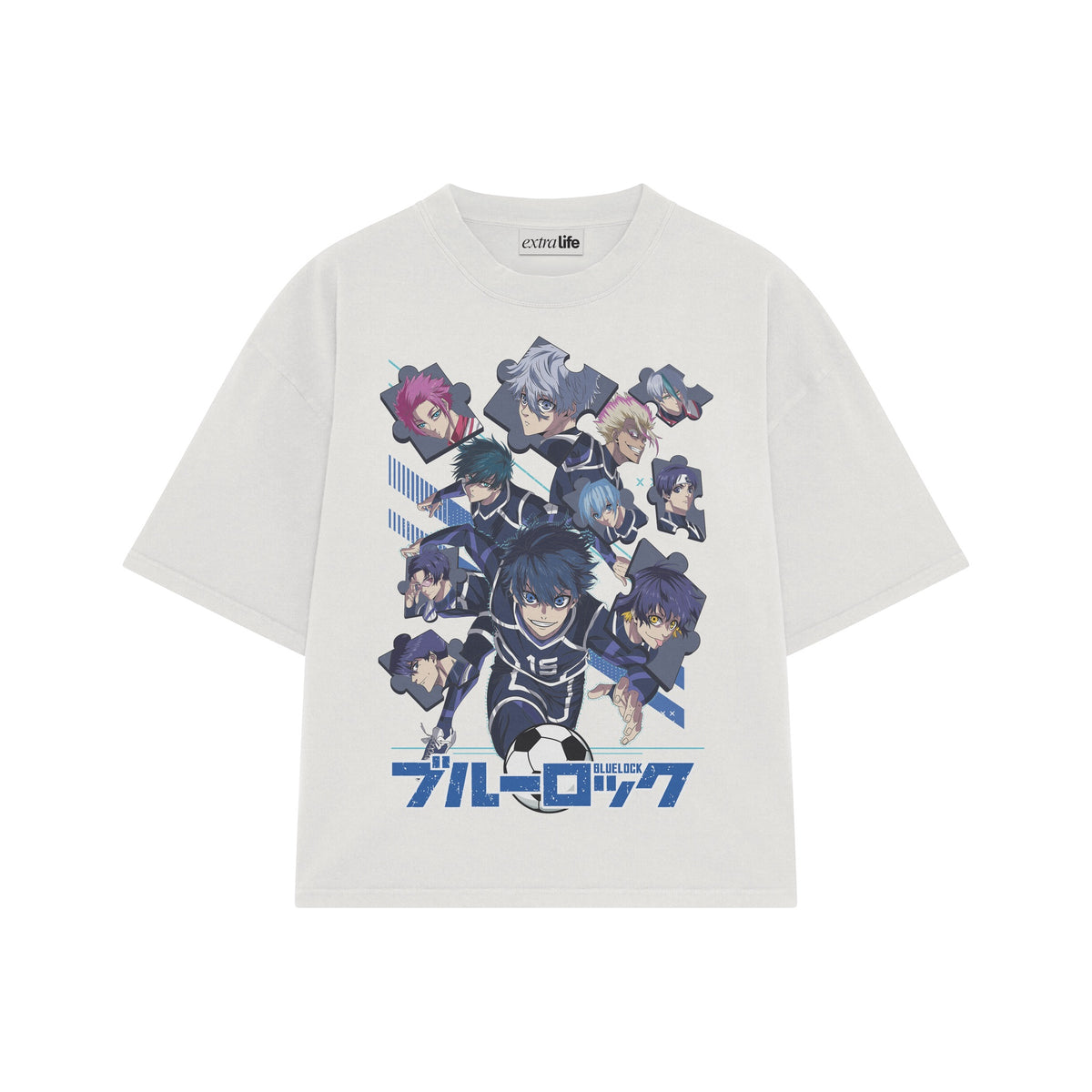 Playera streetwear premium de anime y gaming ExtraLife MX, corte oversized drop shoulder ligero y fresco en color Deep Black y Off-White, moda urbana mexicana de culto.