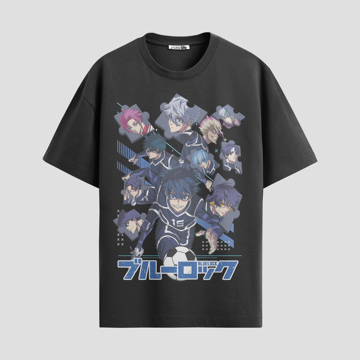 Playera urbana de anime y gaming ExtraLife MX, corte Classic Premium unisex ligero y transpirable en color Deep Black y Pure White, ropa de uso diario para gym y casual.