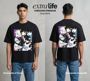 La Prision del Gol | Los Heroes del Futuro #00306 - Playera Oversized Premium | Deep Black - Foto en modelo