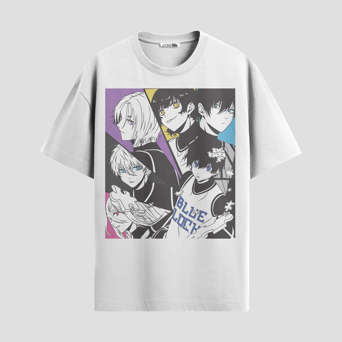 Playera urbana de anime y gaming ExtraLife MX, corte Classic Premium unisex ligero y transpirable en color Deep Black y Pure White, ropa de uso diario para gym y casual.